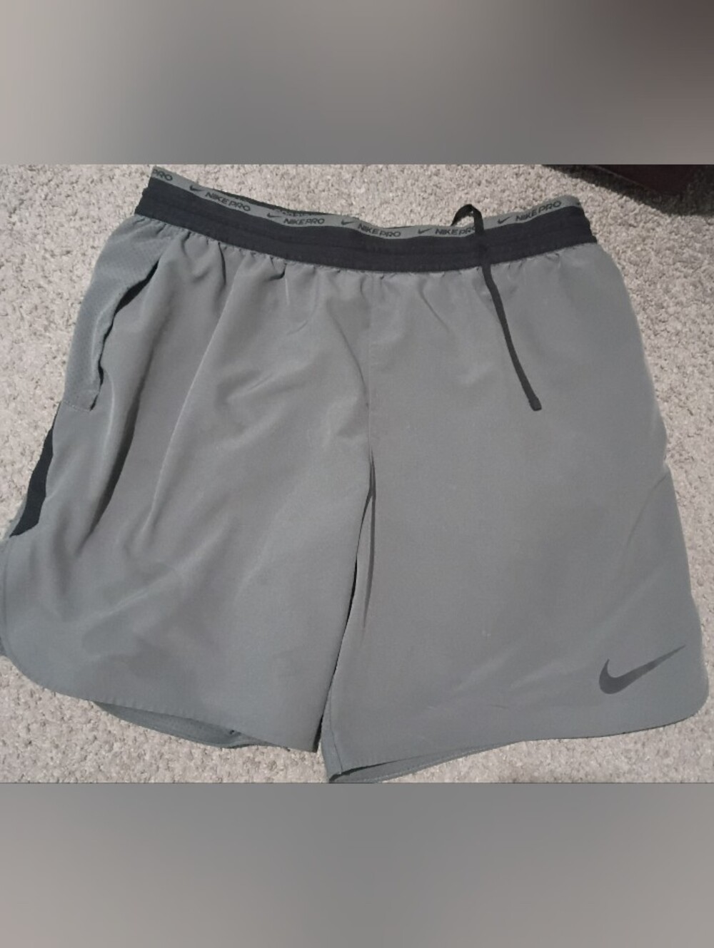 Nike Pro Men's Gray Yoga Athletic Shorts XL